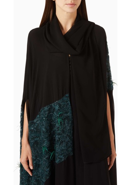 Şifon Kelebek Nakışlı Abaya Şık Tasarımı ve Uyumu ile Tamamlayıcı Şila ile Birlikte fırsatları