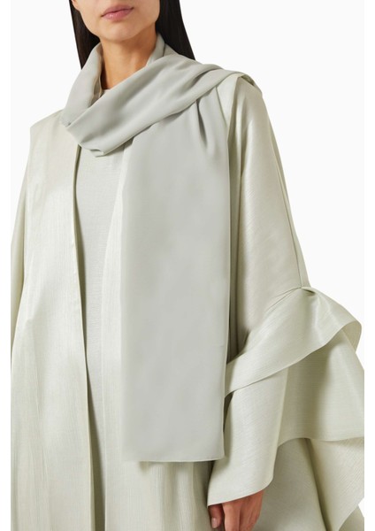 Şık Tasarımlı 3 Parça Abaya Seti Pamuk Organza ile Rahat ve Zarif Görünüm indirimleri