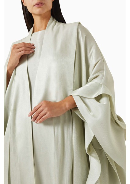 Şık Tasarımlı 3 Parça Abaya Seti Pamuk Organza ile Rahat ve Zarif Görünüm