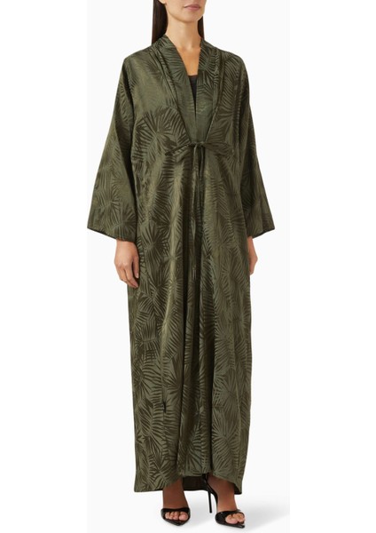 Modern Palm Desenli Kimono Abaya ile Şık ve Rahat Tarzınızı Yansıtın