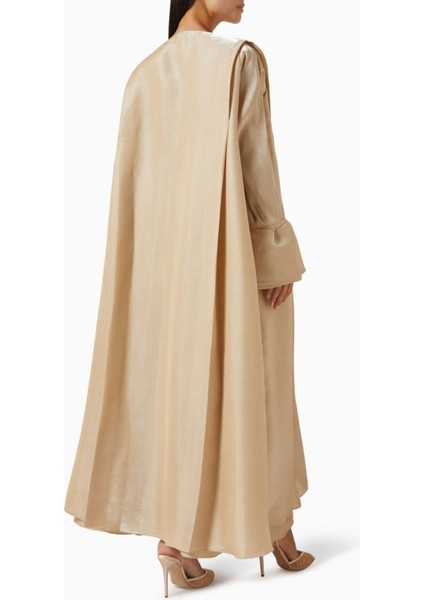 Minimalist Lüks Ruffle Kol 3 Parça Abaya Seti Pamuk Organza ile Şıklığı Yakalayın modelleri