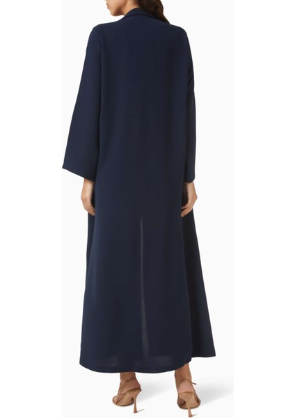 Modern Minimalist Notched Collar Abaya Uzun Kollu Aline Silueti ile Şıklığı Yansıtıyor modelleri