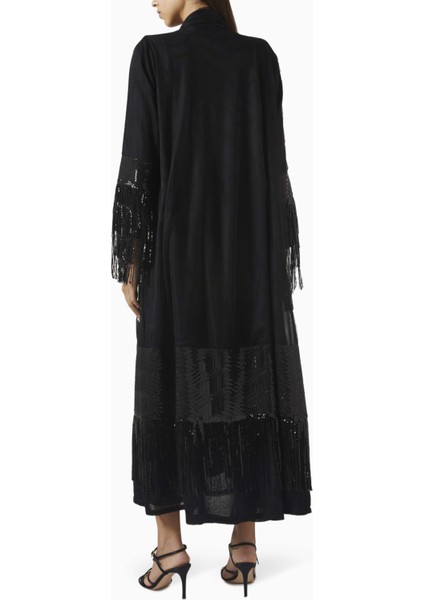 Şifon ve Tule ile Şık Abaya Kristal Franşlar ve Sheila ile Kolay Kullanım Için Tasarlandı modelleri