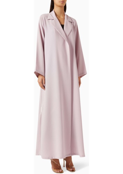 Modern Minimalist Notched Collar Abaya Uzun Kollu Aline Silueti ile Şıklığı Yansıtıyor