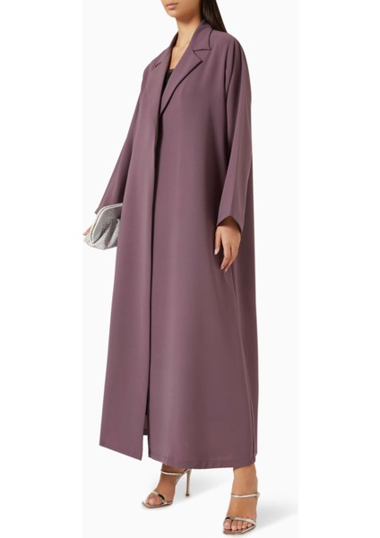 Modern Minimalist Notched Collar Abaya Uzun Kollu Aline Silueti ile Şıklığı Yansıtıyor fiyatları