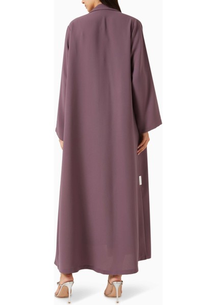 Modern Minimalist Notched Collar Abaya Uzun Kollu Aline Silueti ile Şıklığı Yansıtıyor modelleri