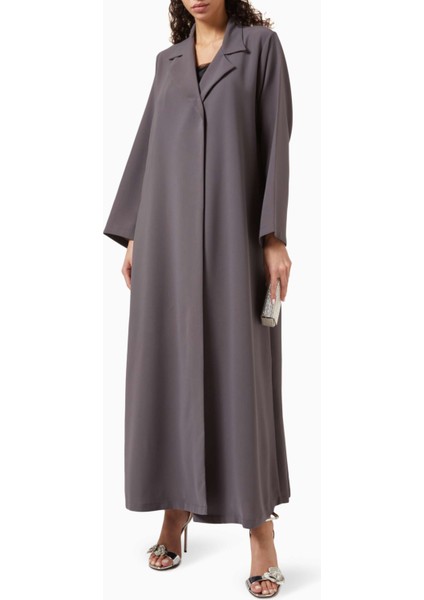 Modern Minimalist Notched Collar Abaya Uzun Kollu Aline Silueti ile Şıklığı Yansıtıyor fiyatları