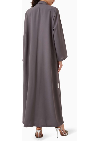 Modern Minimalist Notched Collar Abaya Uzun Kollu Aline Silueti ile Şıklığı Yansıtıyor modelleri