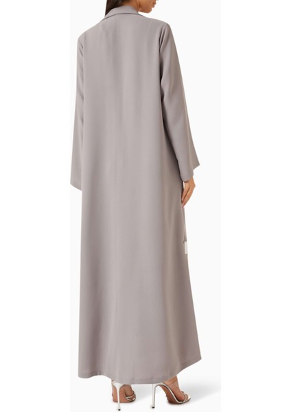 Modern Minimalist Notched Collar Abaya Uzun Kollu Aline Silueti ile Şıklığı Yansıtıyor modelleri