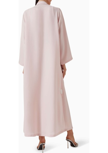 Modern Minimalist Notched Collar Abaya Uzun Kollu Aline Silueti ile Şıklığı Yansıtıyor modelleri