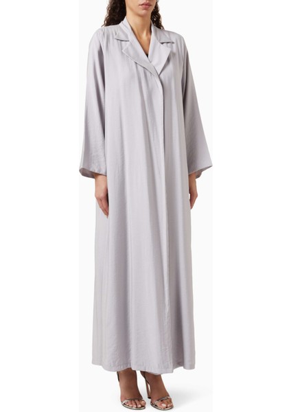 Modern Minimalist Chiffon Abaya Notched Yaka Uzun Kol A-Line Silüet ile Şıklığı Yakalayın