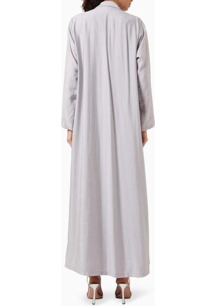 Modern Minimalist Chiffon Abaya Notched Yaka Uzun Kol A-Line Silüet ile Şıklığı Yakalayın modelleri