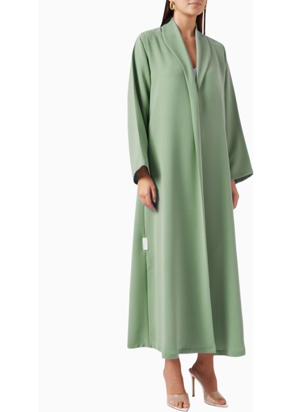 Şık Yaka Detaylı Uzun Abaya Modası Için Hafif Krepe Kumaş Tasarım