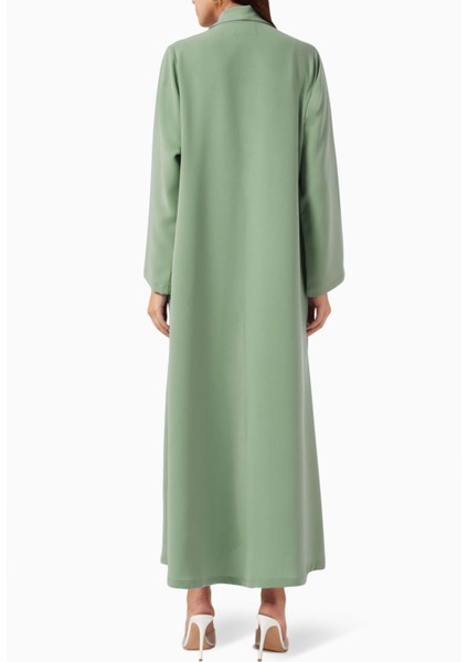 Şık Yaka Detaylı Uzun Abaya Modası Için Hafif Krepe Kumaş Tasarım modelleri