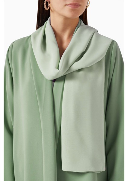 Şık Yaka Detaylı Uzun Abaya Modası Için Hafif Krepe Kumaş Tasarım indirimleri