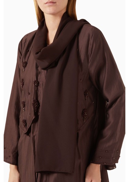 Şık ve Hafif Tencel Voile Abaya Bead Süslemeli Uzun Kollu Moda Ürünü fırsatları