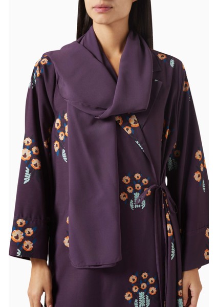 Floral Desenli Pamuk Abaye ile Profesyonel Tarzınızı Yenileyin Uzun Kol ve Notch Yaka Detayıyla indirimleri