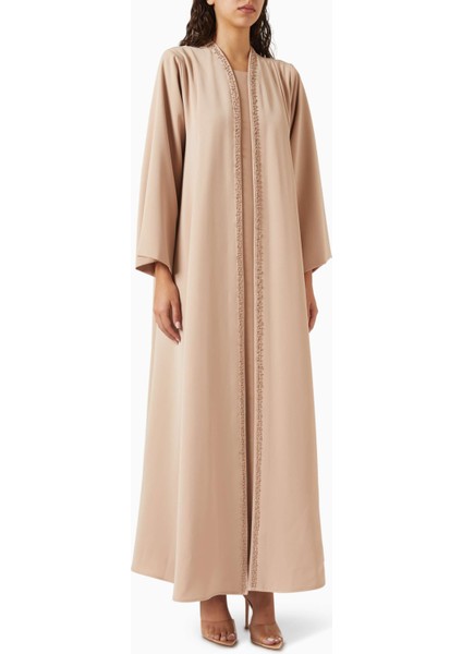 Şık Abaya Takımı Ince Aksesuarlarla Kaplama Abiye Elbise ve Şapka