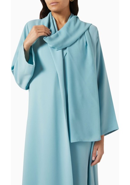 Şık Yaka Detaylı Uzun Abaya Modası Için Hafif Krepe Kumaş Tasarım indirimleri