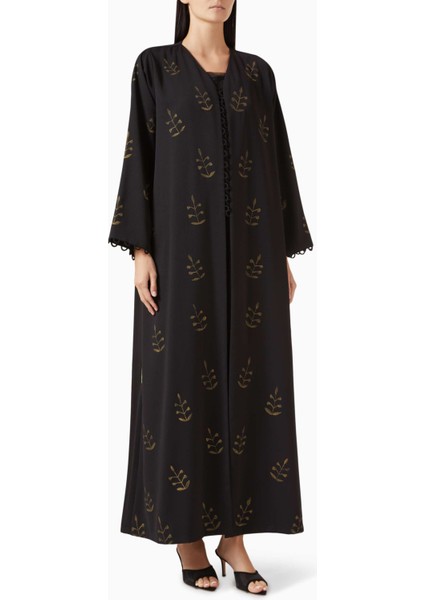 Şık Loop Detaylı Georgette Abaya Akşam ve Günlük Şıklık Için Ideal Tasarım