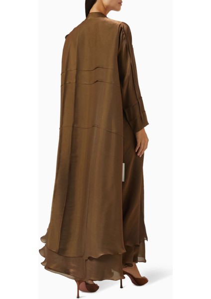 Şık Iki Parçalı Abaya Seti Ince Organza ile Modern ve Geleneksel Tarzın Birleşimi modelleri