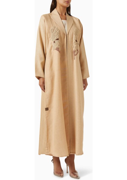 Işlemeli Açık Ön Abaya ile Zarif ve Şık Bir Görünüm Elde Edin
