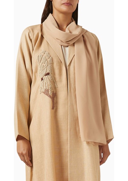 Işlemeli Açık Ön Abaya ile Zarif ve Şık Bir Görünüm Elde Edin fırsatları