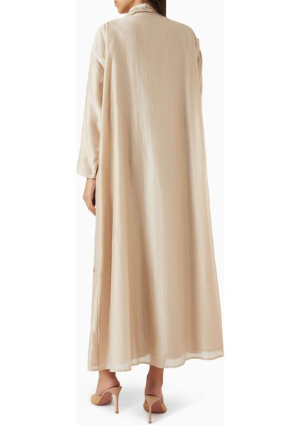 Şık Boncuk Süslemeli Abaya Ince Tencel Voile ile Zarafet ve Rahatlık Sunar modelleri