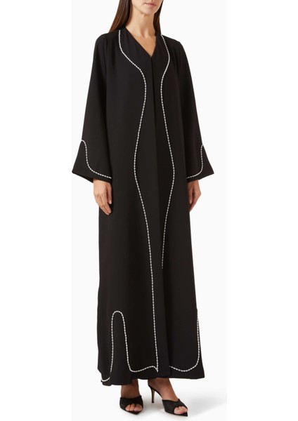 Şık ve Konforlu Pearl Işlemeli Abaya Akşam Davetleri Için Ideal Tasarım