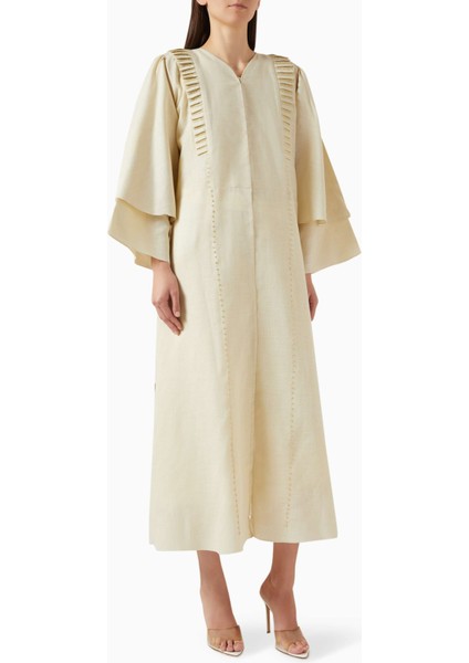 Şık Dikişli Abaya Seti ile Eğlenceli Renk Geçişi ve Zarif Şıklık