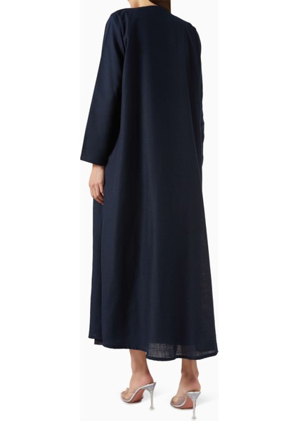 Şık ve Zarif 3 Parça Abaya Seti Ince Keten ve Nakış Detaylarıyla modelleri