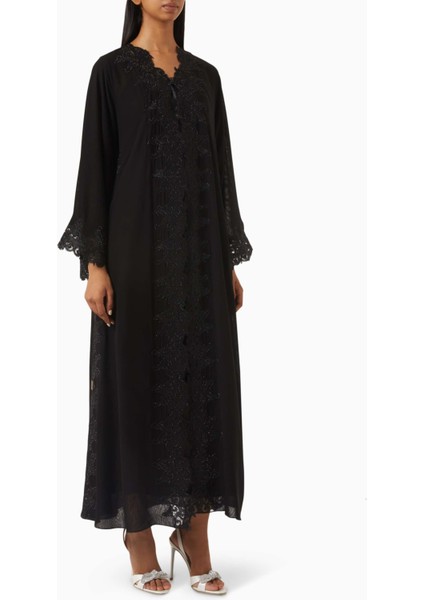 Dantel Işlemeli Rahat Abaya Modern Kadınlar Için Şık ve Pratik Seçenek
