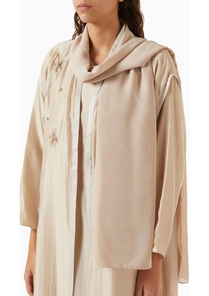 Şık Boncuk Süslemeli Abaya Ince Tencel Voile ile Zarafet ve Rahatlık Sunar fırsatları