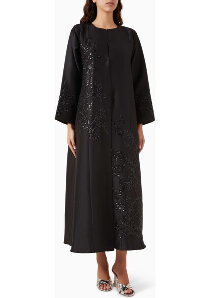 Şık Payet Detaylı Abaya Uzun Kollu ve Sheila Ile Konforlu Tasarım