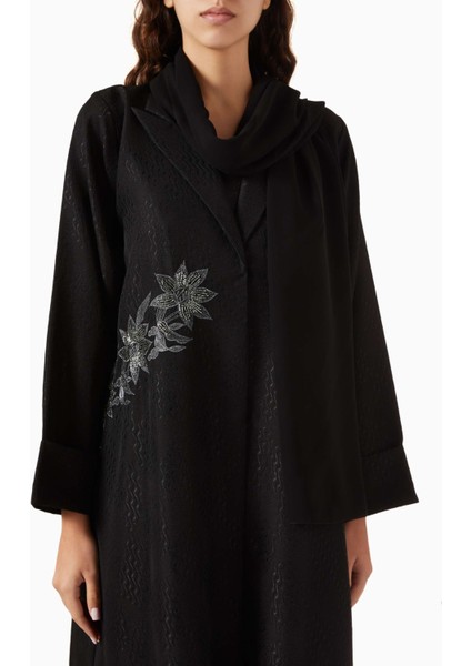 Şık Nakışlı Abaya | Uzun Kol ve Sheila Ile Konforlu Kullanım Için Tasarlandı fırsatları