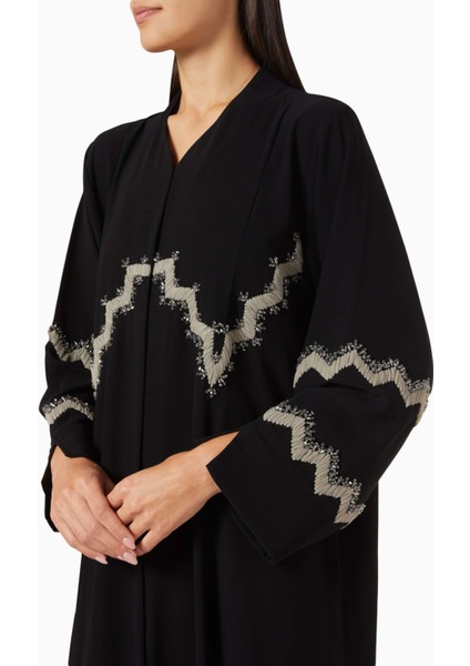 Şık Abaya ve Sheila Seti Incelikli Boncuk Süslemeli Krep Kumaş ile Pratik Şıklık indirimleri