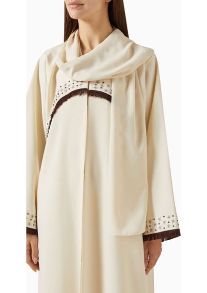 Modern Drape Fringe Detaylı Abaya Zarif Şıklık Için Ideal Seçim fırsatları
