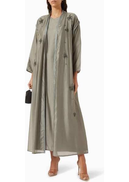 Şık Boncuk Süslemeli Abaya Ince Tencel Voile ile Zarafet ve Rahatlık Sunar fiyatları