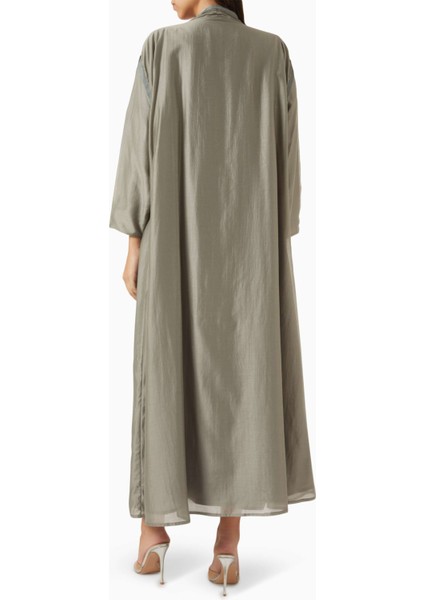 Şık Boncuk Süslemeli Abaya Ince Tencel Voile ile Zarafet ve Rahatlık Sunar modelleri