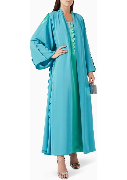 Modern Açık Ön Abaya Kol Detaylı Şal ile Gelen Şık Tasarım fiyatları