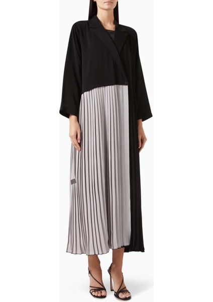 Iki Renkli Plise Detaylı Abiye Kaftan Modern Tasarım ile Şıklığı Yakalayın