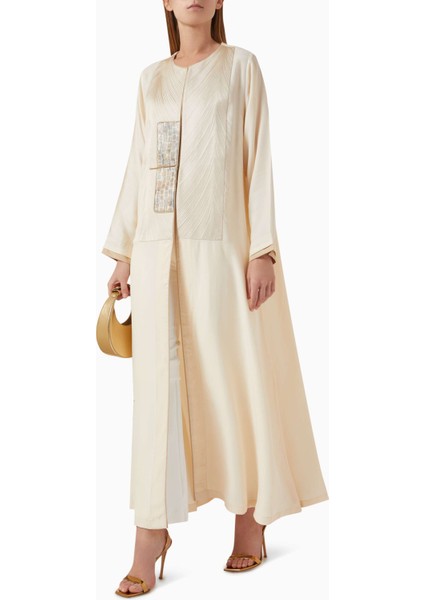 Şık Iğne Oyası Detaylı Ipek Abaya ve Tamamlayıcı Şila Modası fiyatları