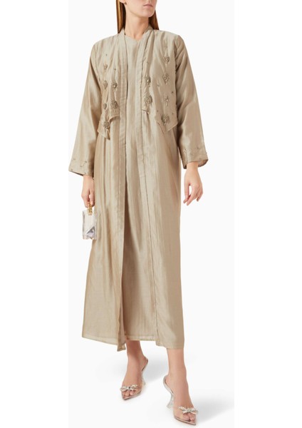 Şık ve Hafif Tencel Voile Abaya Bead Süslemeli Uzun Kollu Moda Ürünü fiyatları