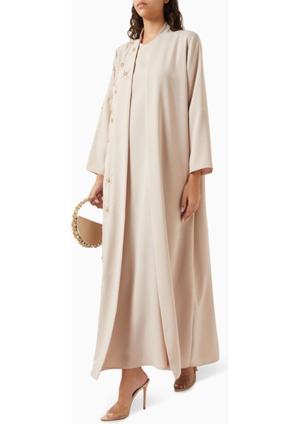 Krepe Kumaşlı Boncuk Detaylı Abaya Modern Kadınlar Için Konforlu Şıklık fiyatları