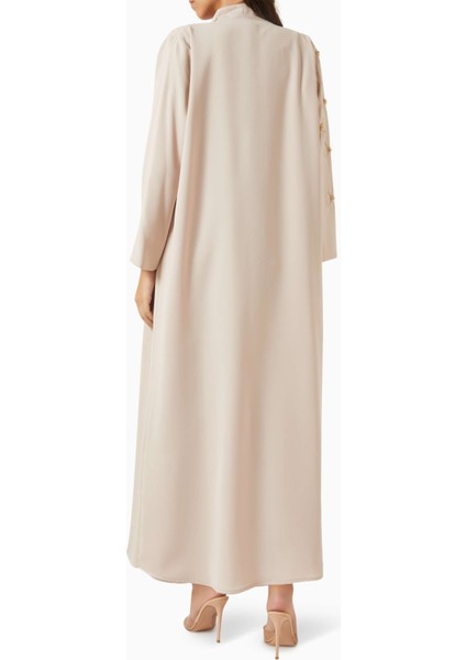Krepe Kumaşlı Boncuk Detaylı Abaya Modern Kadınlar Için Konforlu Şıklık modelleri