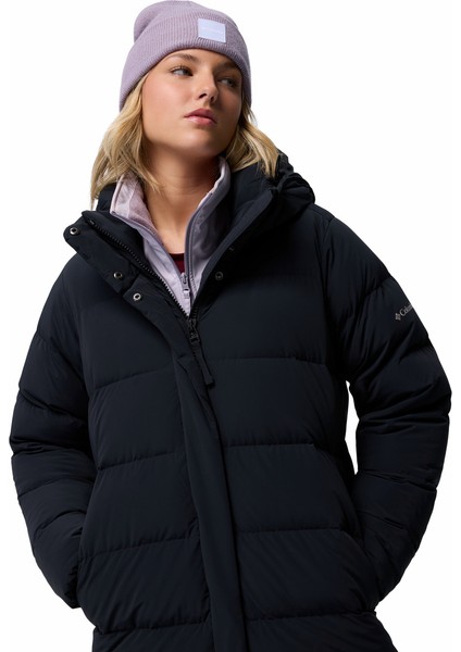 Amaze Puff Long Kapüşonlu Kadın Kaz Tüyü Mont