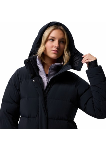 Amaze Puff Long Kapüşonlu Kadın Kaz Tüyü Mont
