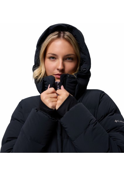 Amaze Puff Long Kapüşonlu Kadın Kaz Tüyü Mont