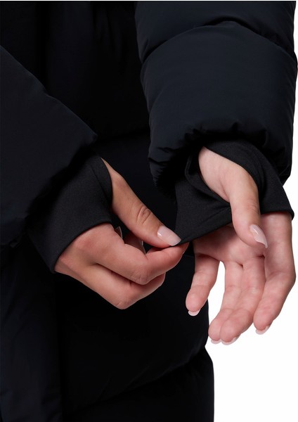 Amaze Puff Long Kapüşonlu Kadın Kaz Tüyü Mont