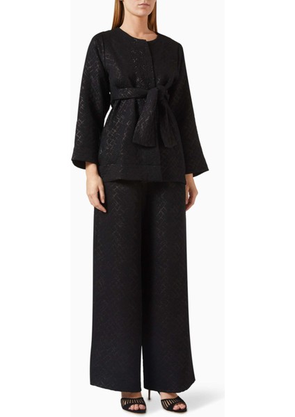 Şık Iki Parça Set Bel Bağlamalı Pratik Cep Detayı ile Günlük Kullanım Için Ideal